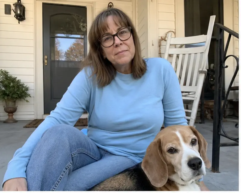 Denise with her beagle