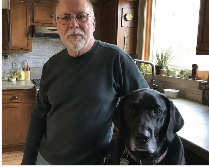 Marcus with his Labrador